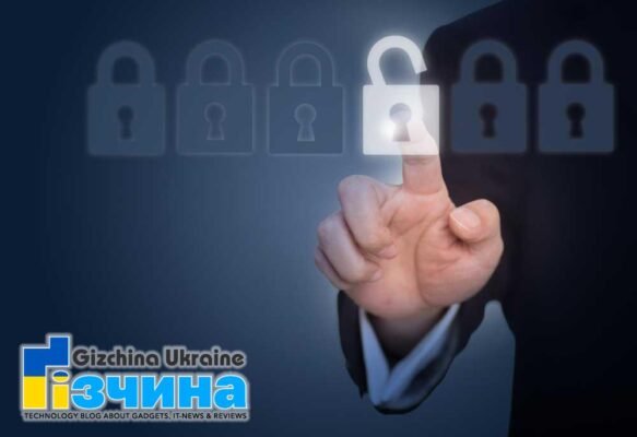 202105businessman unlocking lock touch screen