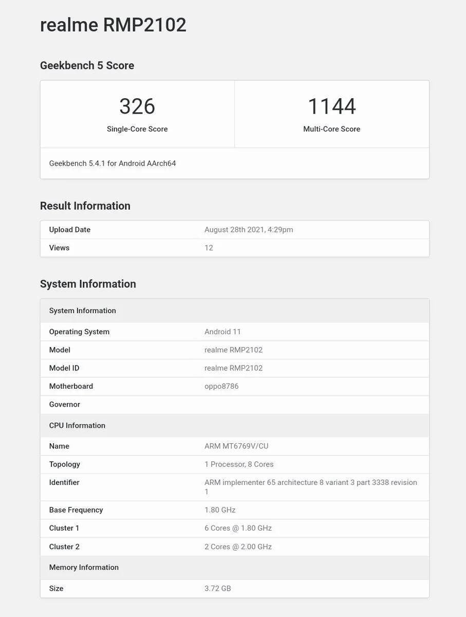 Realme-Pad-Geekbench-Listing Планшет Realme Pad засвітився на Geekbench