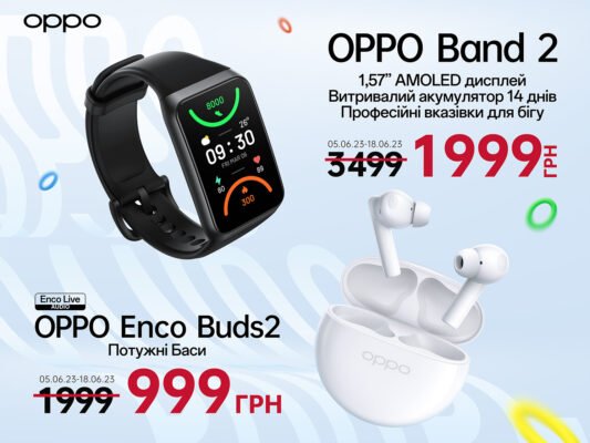 Зустрічай літні канікули з ОРРО — купуй гаджети зі знижками 18 band2 buds2 1492h1120