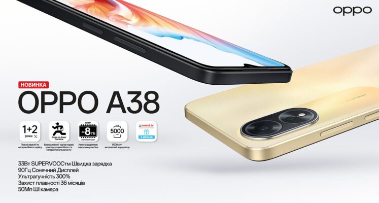 OPPO AED Україна презентує новий A38 із 33 Вт SUPERVOOC, 50 Мп камерою і розширеними функціями для захоплюючого звуку та перегляду 8 atom kv a4 ukr rgb