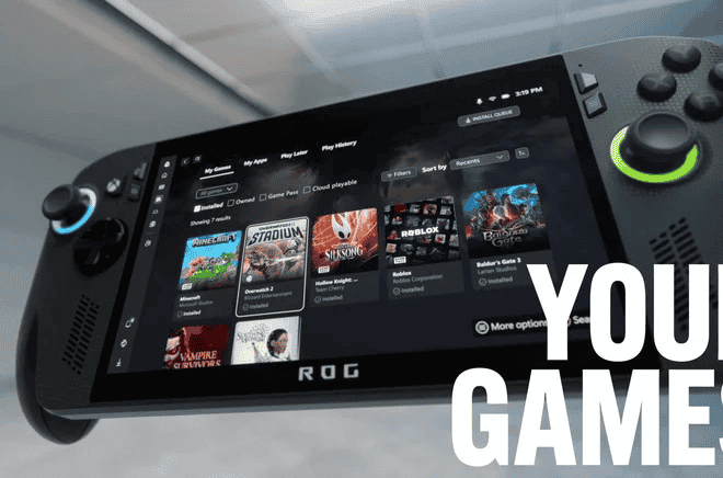 Перша портативна консоль Microsoft ROG Xbox Ally з інтерфейсом Windows 11