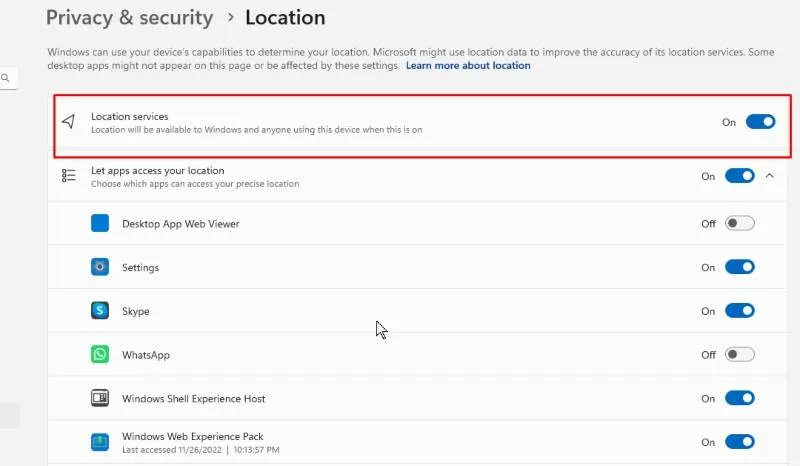 налаштування приватності в Windows 11
