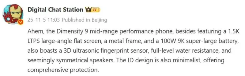 Redmi Turbo 5 Pro, MediaTek Dimensity 9