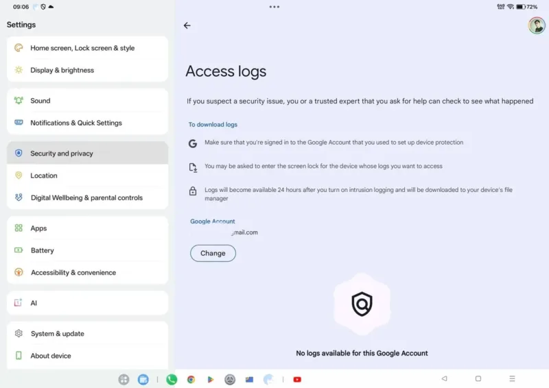 Intrusion Logging Android 16