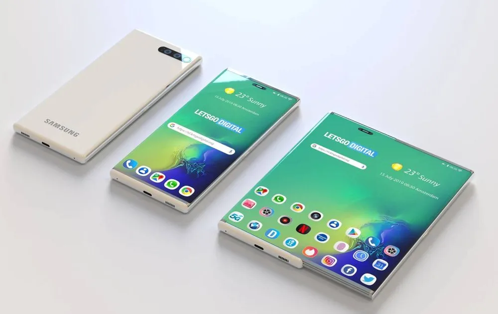 samsung rollable смартфон, rollable телефон samsung