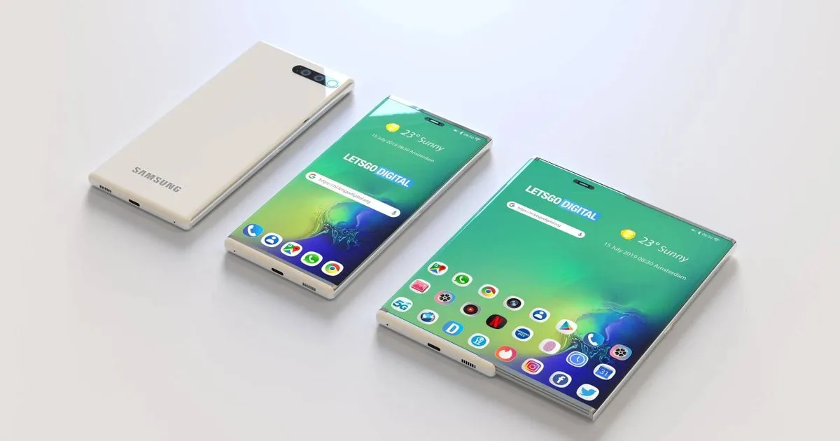 samsung rollable смартфон, rollable телефон samsung