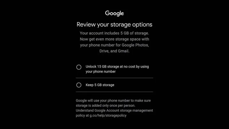 Google 5 ГБ, Google 15 ГБ, сховище Google, Gmail сховище, Google Drive пам’ять, Google Photos ліміт, акаунт Google, номер телефону Google, безкоштовне сховище, Google cloud storage